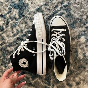 Platform converse black size 7